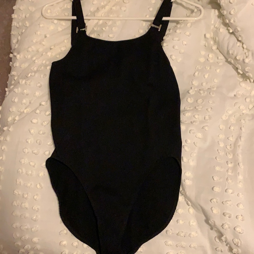 UO Black Ribbed Bodysuit